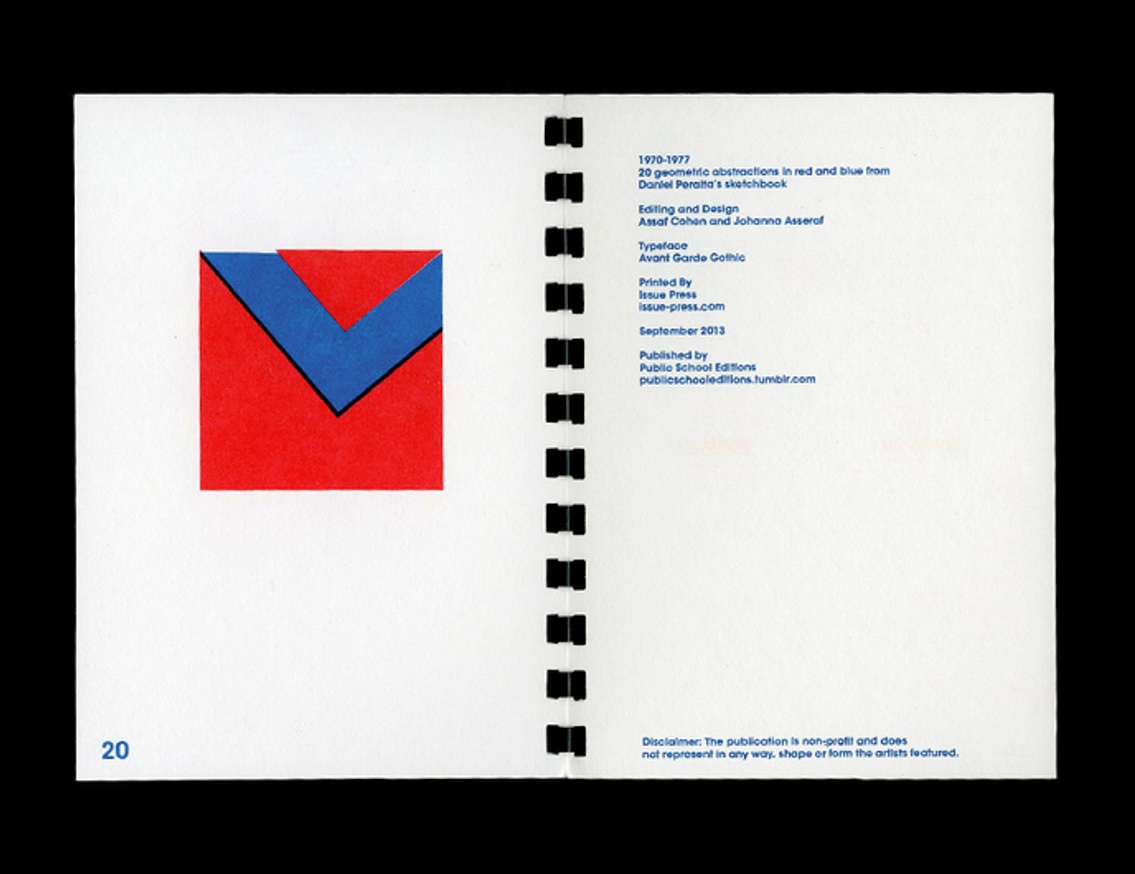 1970-1977 : 20 Geometric Abstractions in Red and Blue from Daniel Peralta's Sketchbook thumbnail 6