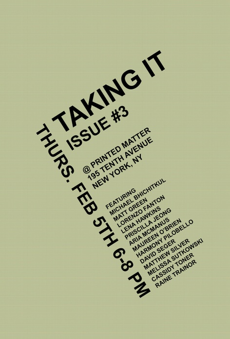 Taking it - Zine Launch