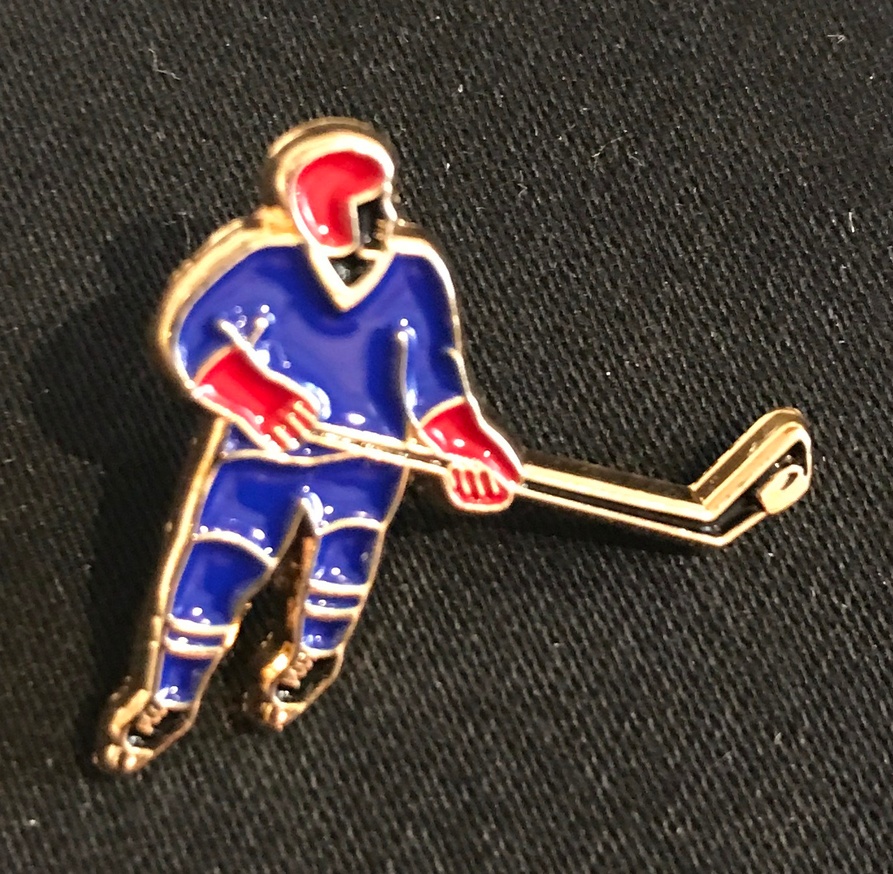 Black Hockey Player Pin