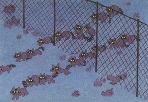 Moving Dots (Raccoons) [Print]