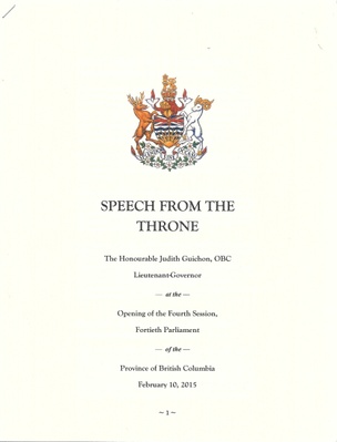 Speech from the Throne 2015