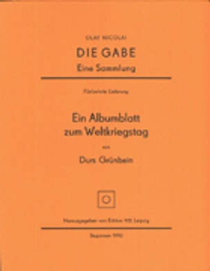 Die Gabe "Ein Albumblatt zum Weltkriegstag"