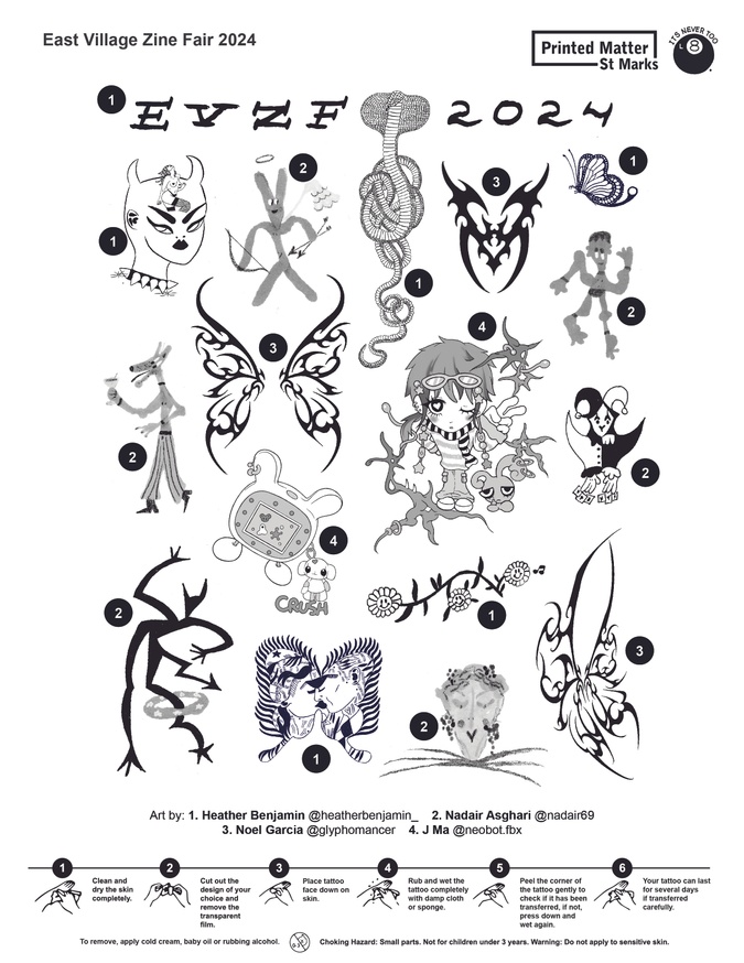 Temporary Tattoo Sheet - EVZF 2024 thumbnail 3